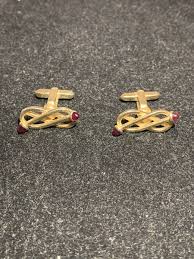 Vintage Hickok Red Irish Celtic Knot Knotted Gold Tone Cufflinks | eBay