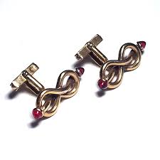 Swank Gold Filled Infinity Lovers Double Knot Cufflinks Red Cabochon Ends VTG | eBay Australia