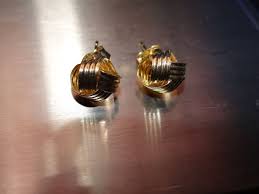 14K Yellow Gold Woven Basketweave Stud Earrings 1.0g | eBay