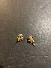 Vintage 14K Yellow Gold KNOT Stud Earrings | eBay