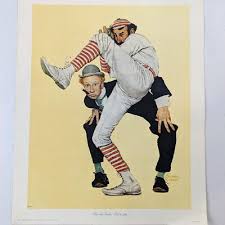 Vintage Norman Rockwell Canvas Print Baseball Pitcher Low & Inside 1972 16 x 12 | eBay