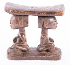 Sold at Auction: Wooden Ritual Headrest with Female and Male Figures, Luba, Congo, 20th Century
