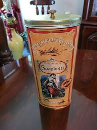 Luce DeCielo Spaghetti Semolina Italia Pasta Storage Tin 11” Vintage | eBay