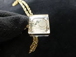 EXC Vintage Swiss Miniature Skeleton Mechanical Necklace Watch Clear Lucite Case | eBay