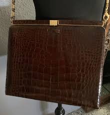 1960's Rendl Vintage Alligator Embossed Bag! Gold Chain ...