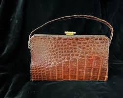 Vintage 50s Alligator Purse Handbag by MAYER NYC Classic Mid ...