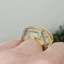 Vintage Yellow Clear Sparkle Glitter Retro Plastic Acrylic Lucite Ring Size O | eBay