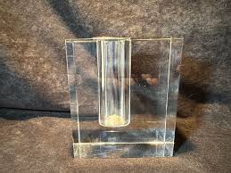 Lead Glass Crystal Block Bud Vase | eBay