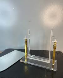 Vintage Clear Lucite Gold Standing Store Fixture Antique ...