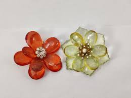 Signed MONET Vintage Colorful Flower Brooch - Etsy