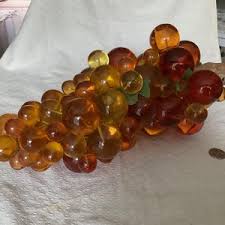Big Bunch of Fat Grapes, Amber to Yellow Lucite, 14 Inches Long - Etsy India