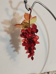 Vintage Faceted Red Lucite Beaded Grape Cluster With Berries ...