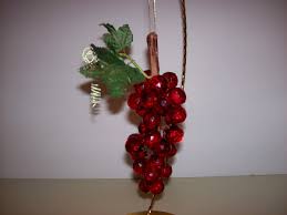 Christmas Red Grape Cluster Faceted Bead 7" Set of 5 ...