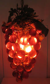 Vintage Hanging Lamp Lucite Acrylic Grape Cluster Orange ...