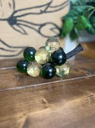 Vintage Green & Gold Resin Lucite Large Grape Cluster W/wood Stem 1960s-1970s | eBay
