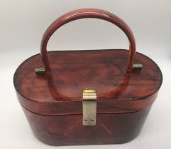 1950s Lucite Purse Tortoiseshell Oval Purse Box Bag Amber ...