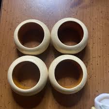Vintage Set of 4 Beige Lucite Napkin Holders Rings | eBay