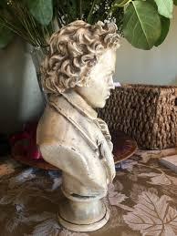 Ludwig Von Beethoven excepcional busto antiguo de yeso 11” - Etsy México