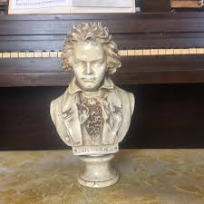 Ludwig Von Beethoven outstanding antique plaster bust 11” musical decor