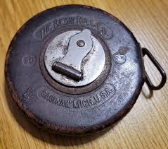 Vintage LUFKIN RULE CO Leather "Hi-Line" 50' Metal Tape ...