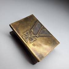 Original WWI WW1 German Iron Cross ribbon match box case brass small holder 1914 | eBay