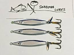 3 - 1/2 oz FLUTTER SPOON LEAD FISHING LURE Blue chrome ...