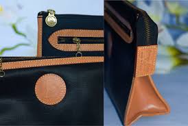 Vintage François Marot Paris Black Leather Clutch/travel ...