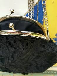 Black Lace Handbag for Parties, Elegant Women's Handmade ...