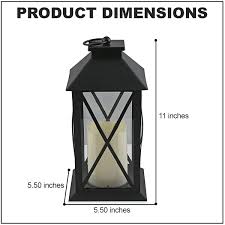 Buy Black Decorative Lantern with LED Pillar Candle (3xAAA ...
