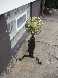 Arts and Crafts Style Sunflower Shaped Andirons Brass on ...