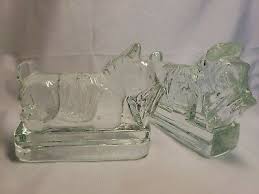 Vintage Pair of Scottie Dog Glass Bookends Scottish Terrier ...