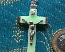 BLESSED Glow in Dark Green Crucifix With Platinum Plated ...