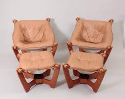 Norwegian Odd Knusten Low Back 'luna' Chairs & Ottomans - Etsy