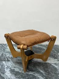 Odd Knutsen Luna Leather Sling Lounge Chairs and Footrests, a Pair at 1stDibs | luna chair odd knutsen, odd knutsen luna chair, luna sling chair