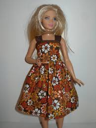 Brown and Orange Floral Print Dress w/brown straps | Mysite 1