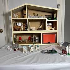 VINTAGE LUNDBY 1970s Gothenburg Dolls House & Garage Extension Furnished Decor | eBay
