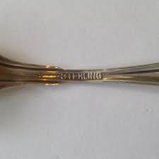 Pair Sterling Silver Salt Spoons, Monogram "F" | eBay