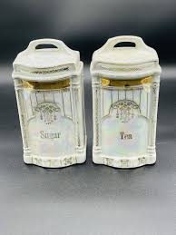 Set Of 2 Vintage Germany Luster Ware Canister For “Sugar ...