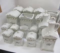 Vintage 16 Piece Cannister Spice Jar Oil and Vinegar Set | eBay