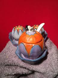 Lusterware Blue & Orange Crocus Flower Salt & Pepper Shaker Set VTG (5 piece) | eBay