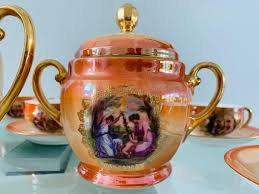 Antique Union K Burnt Orange 21pc Tea Set Czechoslovakia Wreath Union K Mark - Etsy