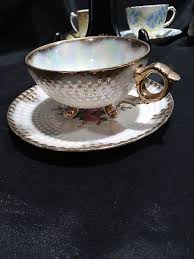 Lusterware Teacup & Saucer Roses & Gold Vintage Japan | eBay
