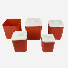 RARE VTG 1950s Lustro Ware Pink Plastic Canister Set and ...