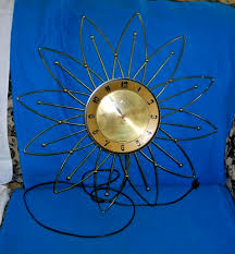 Vintage Lux Mid-Century Modern Gold Atomic Starburst Wall Clock - Not Working | eBay