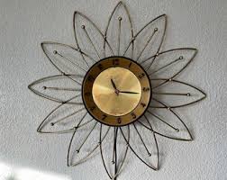 Atomic Wall Clock - Vintage, Working, Mid Century, Lux Atomic Age, 20" Diameter Starburst Gold Electric Clock With Free Shipping - Etsy