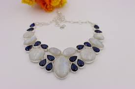Natural Moonstone and Blue Topaz Stone Handmade Silver ...