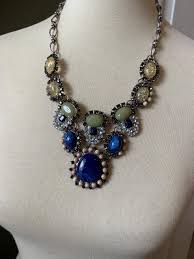 Vintage NAPIER Silver Tone Blue and Lavender Glass Beads ...