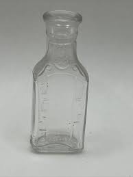 Antique Lyric Clear Hand Blown Glass Medicine Bottle w ...