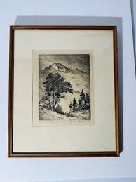 Lyman Byxbe Original Artist Signed Etching Top of Longs Peak ...