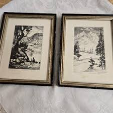 Vtg Lyman Byxbe Etchings Pair: Loch Vale/the Rockies. - Etsy